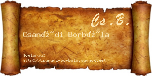 Csanádi Borbála névjegykártya